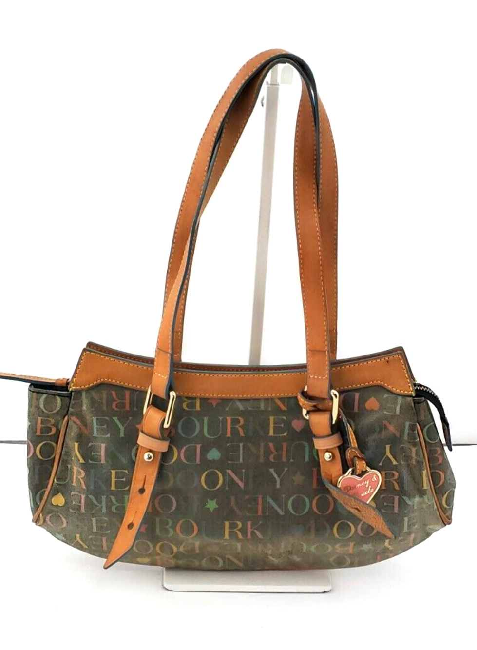 Dooney & Bourke Signature Coated Canvas/Leather Small/Slim Hobo Shoulder Bag